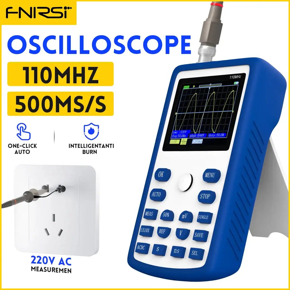 FNIRSI 1C15 Handheld Digital Oscilloscope 110MHz Analog Bandwidth 500MS/s - FNIRSI Oscilloscopes Store in UK FNIRSI 1C15 Handheld Digital Oscilloscope 110MHz Analog Bandwidth 500MS/s 1