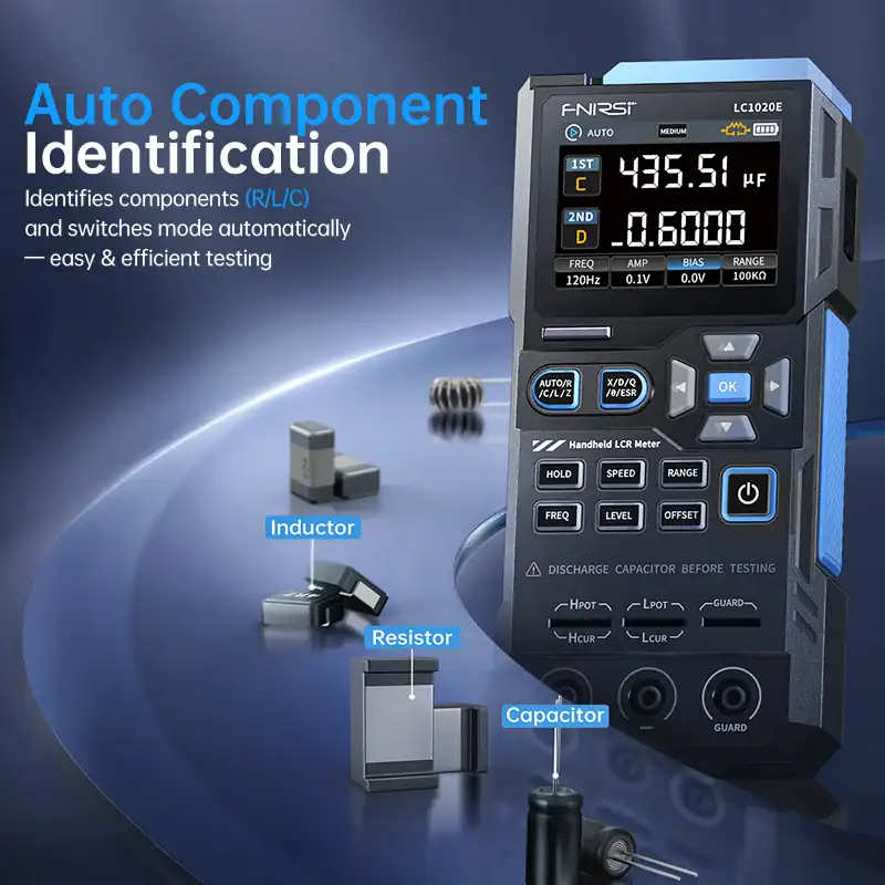 FNIRSI LC1020E Digital Bridge LCR ESR Tester Electronic Component Measurement - FNIRSI Oscilloscopes Store in UK FNIRSI LC1020E Digital Bridge LCR ESR Tester Electronic Component Measurement 5
