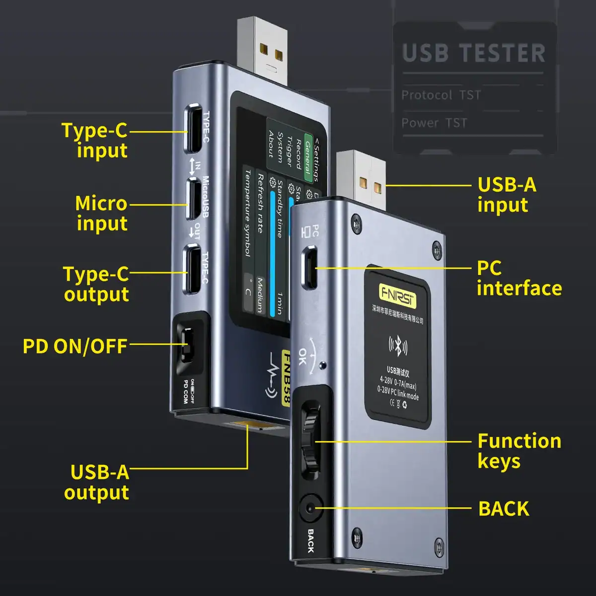 FNIRSI-FNB58 USB Tester TYPE-C Fast Charge Capacity Ripple Measurement - FNIRSI Oscilloscopes Store in UK FNIRSI-FNB58 USB Tester TYPE-C Fast Charge Capacity Ripple Measurement 6