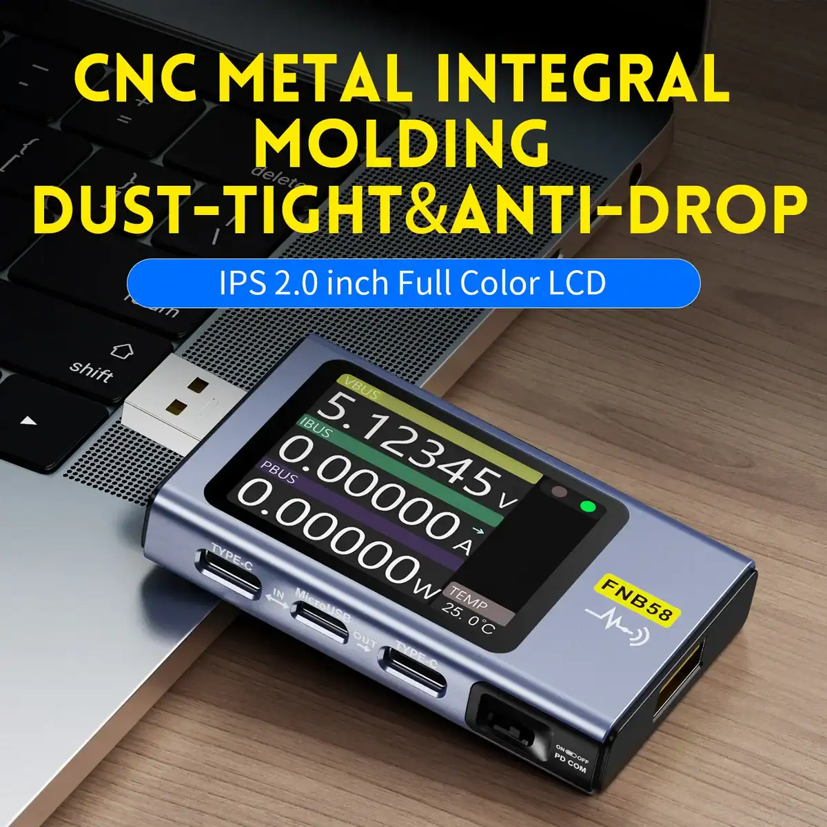FNIRSI-FNB58 USB Tester TYPE-C Fast Charge Capacity Ripple Measurement - FNIRSI Oscilloscopes Store in UK FNIRSI-FNB58 USB Tester TYPE-C Fast Charge Capacity Ripple Measurement 5