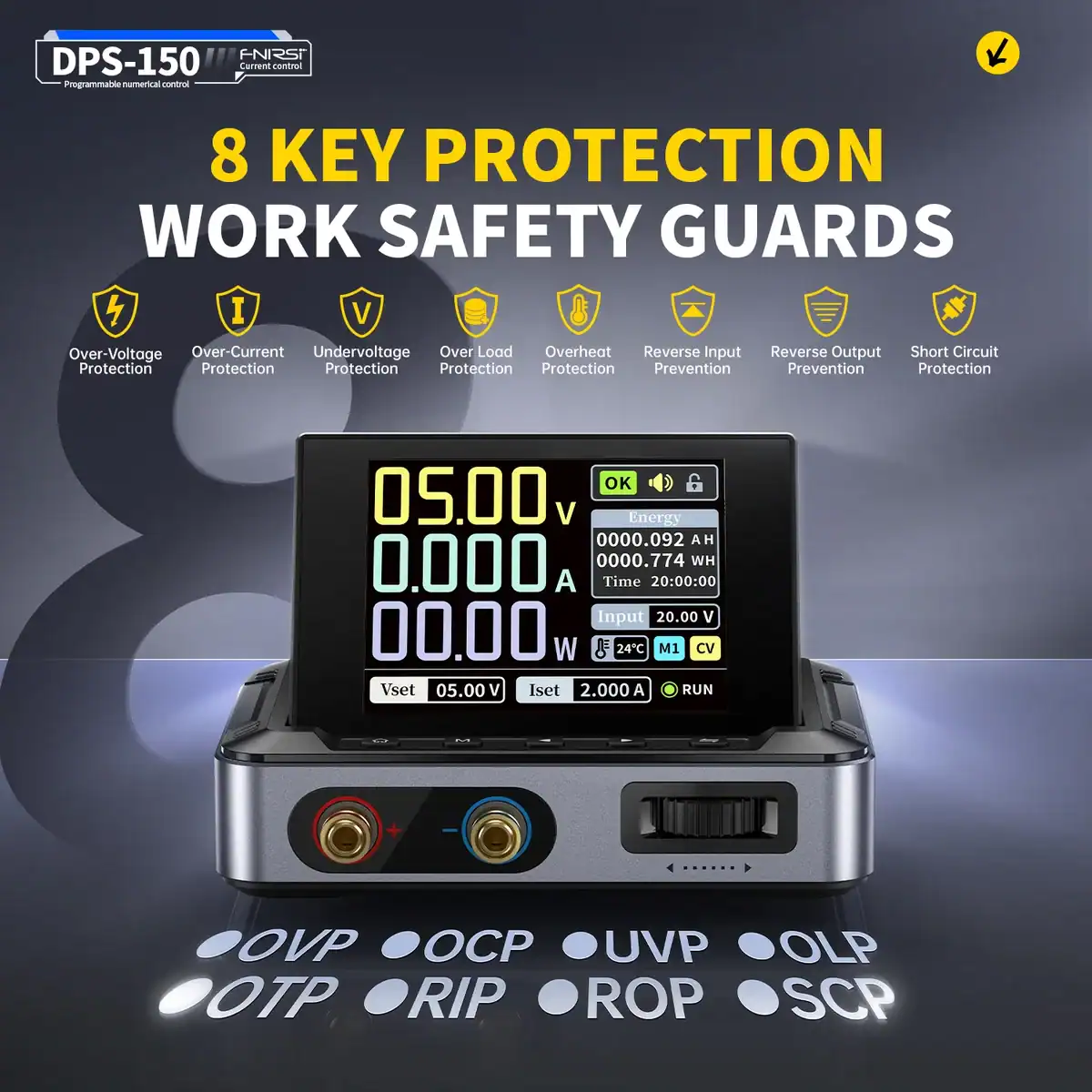 FNIRSI DPS-150 DC Power Supply Adjustable 30V 5A 4-Digit IPS Display - FNIRSI Oscilloscopes Store in UK FNIRSI DPS-150 DC Power Supply Adjustable 30V 5A 4-Digit IPS Display 3