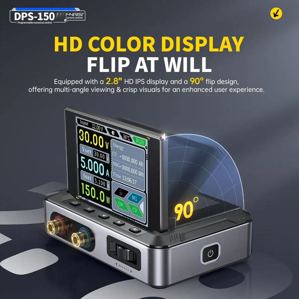 FNIRSI DPS-150 DC Power Supply Adjustable 30V 5A 4-Digit IPS Display - FNIRSI Oscilloscopes Store in UK FNIRSI DPS-150 DC Power Supply Adjustable 30V 5A 4-Digit IPS Display 2
