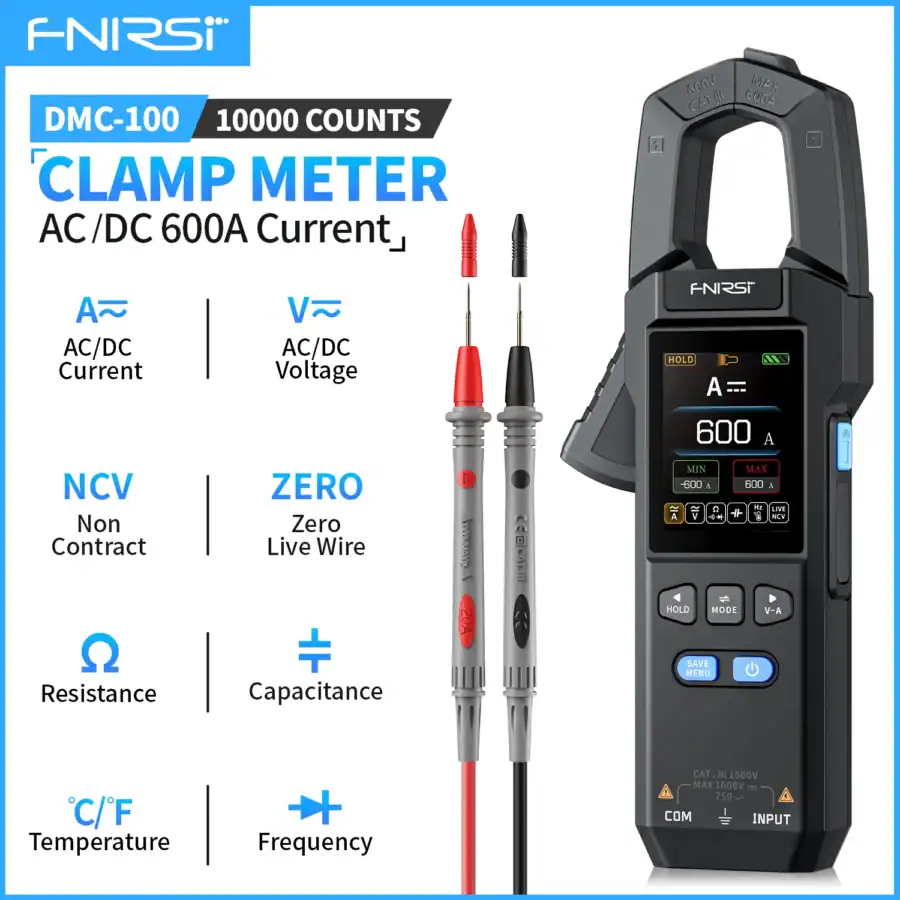 FNIRSI DMC-100 Clamp Meter TRMS AC/DC 600A 1
