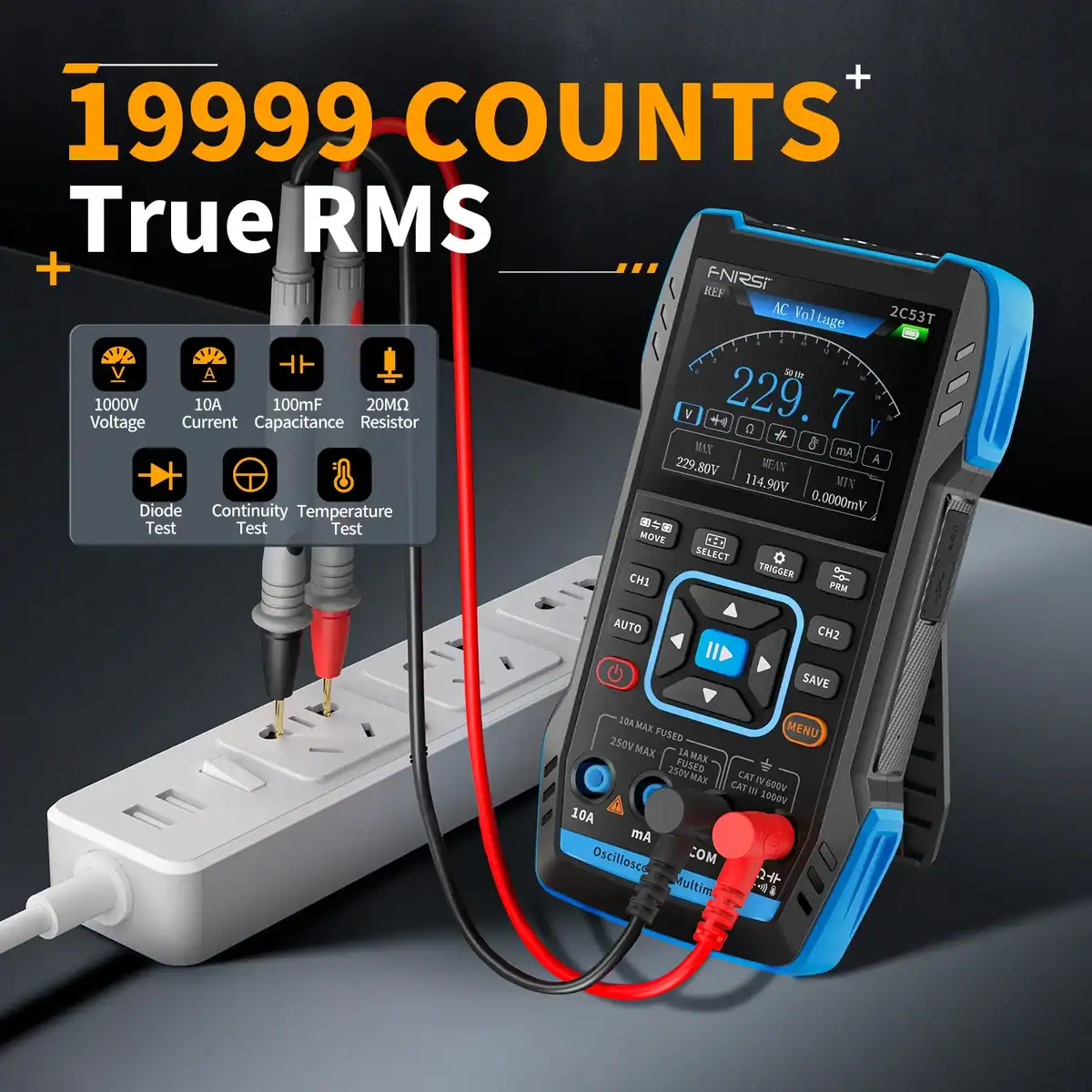 FNIRSI 2C53T 3 in 1 Oscilloscope 2 Channel Multimeter Signal Generator - FNIRSI Oscilloscopes Store in UK FNIRSI 3 in 1 Oscilloscope 2 Channel Multimeter Signal Generator 5