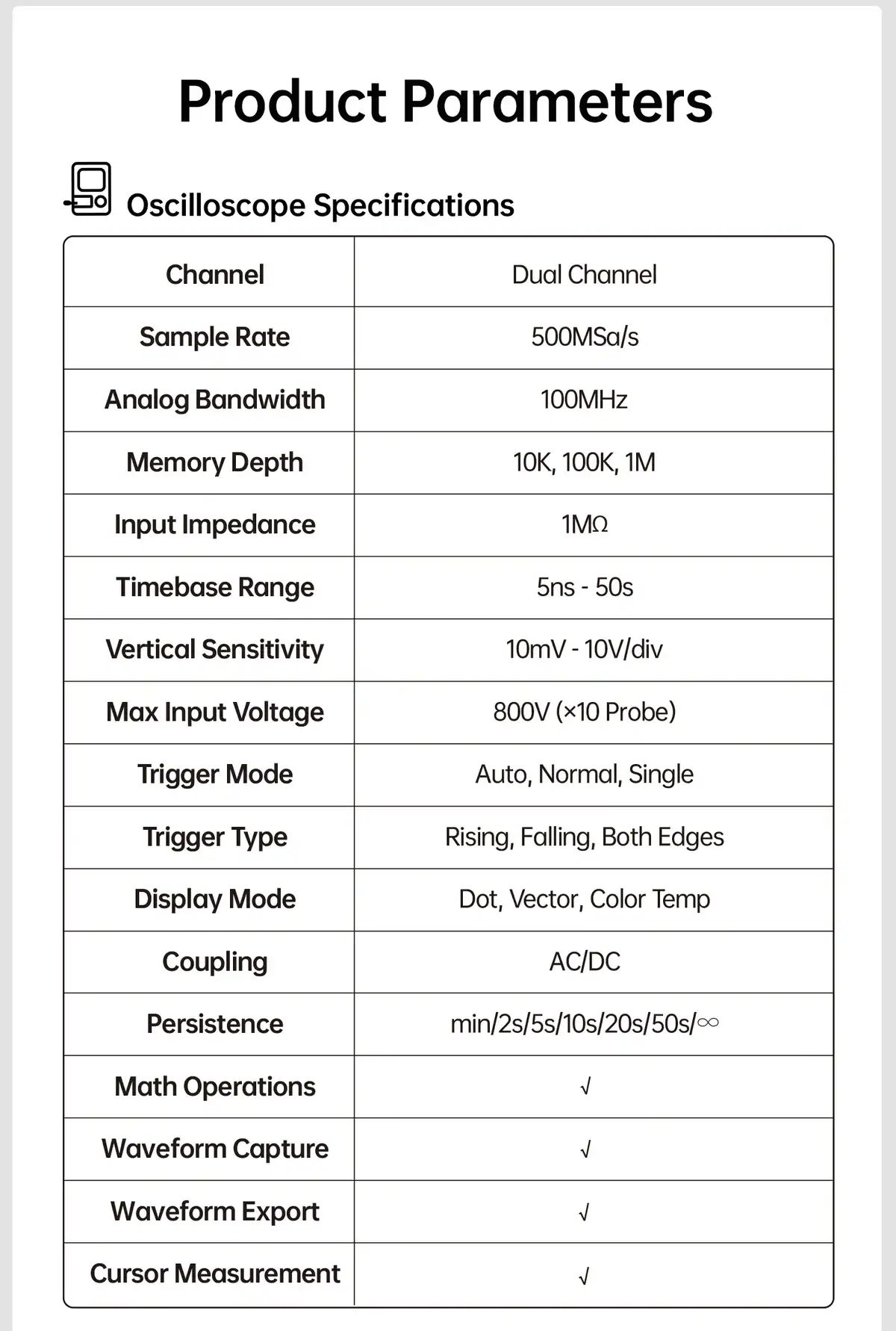 FNIRSI 2D15P Benchtop 3 in 1 Oscilloscope Multimeter Signal Generator - FNIRSI Oscilloscopes Store in UK FNIRSI 2D15P Digital Oscilloscope Multimeter Signal Generator 3IN1 Touch Screen 2Channel 100MHz Bandwidth 500MSa/s 20000 Counts 32